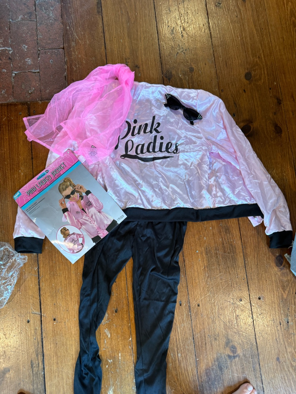 Pink Ladies Satin Jacket Costume - Pink Retro Bomber